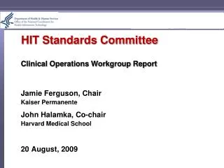 HIT Standards Committee