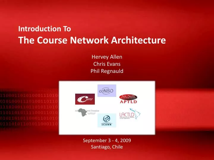 introduction to the course network architecture