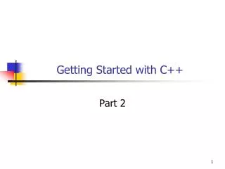 Getting Started with C++