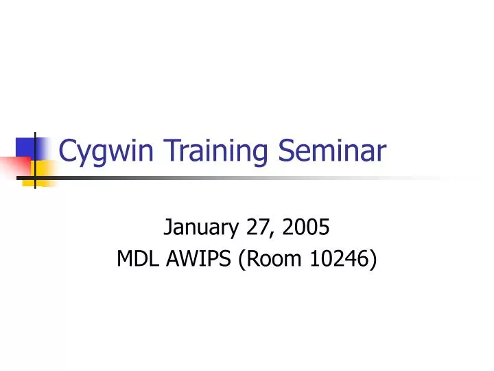 cygwin training seminar
