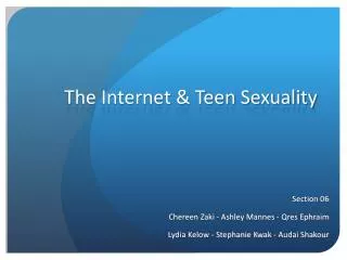 The Internet &amp; Teen Sexuality