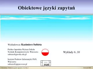 obiektowe j zyki zapyta