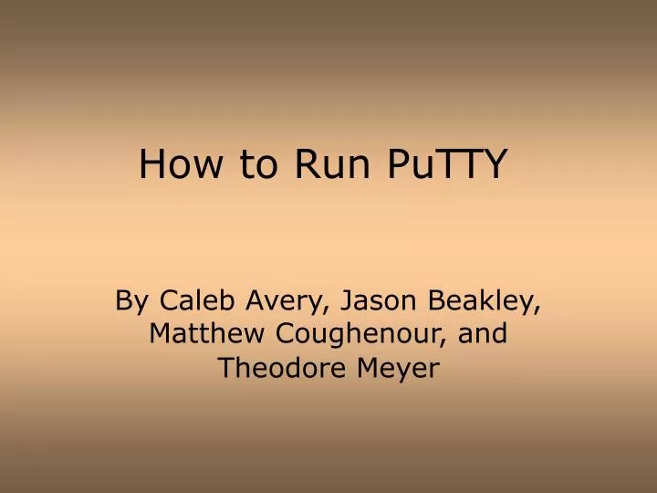 how to run putty