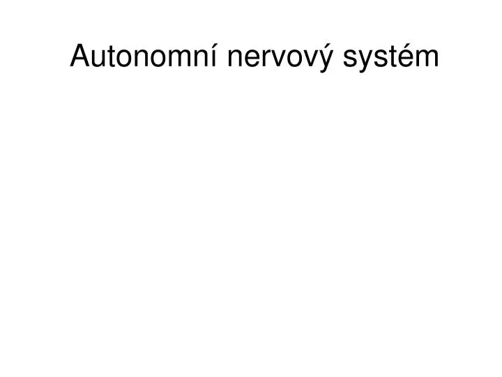 autonomn nervov syst m