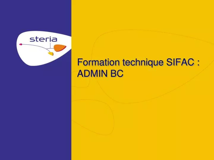formation technique sifac admin bc