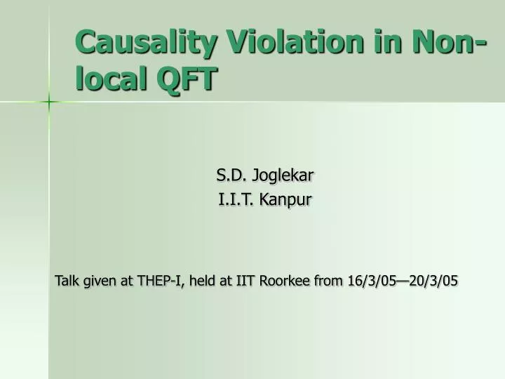 causality violation in non local qft