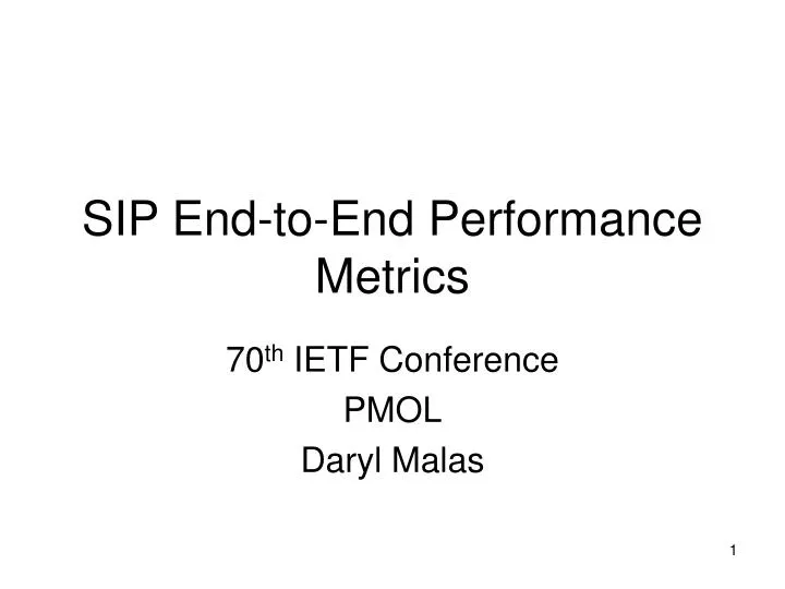 sip end to end performance metrics