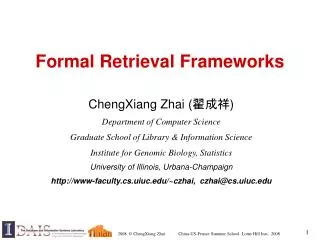 Formal Retrieval Frameworks