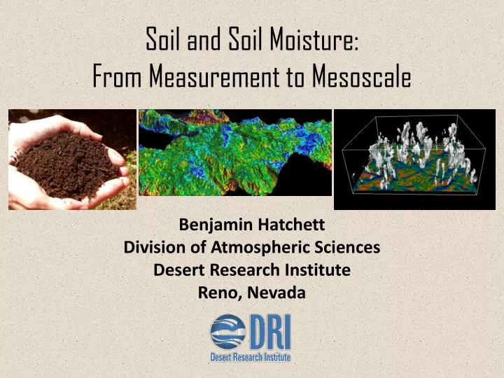 soil and soil moisture from measurement to mesoscale