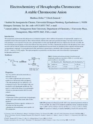 Electrochemistry of Hexaphospha Chromocene: A stable Chromocene Anion