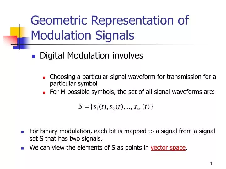 geometric representation of modulation signals