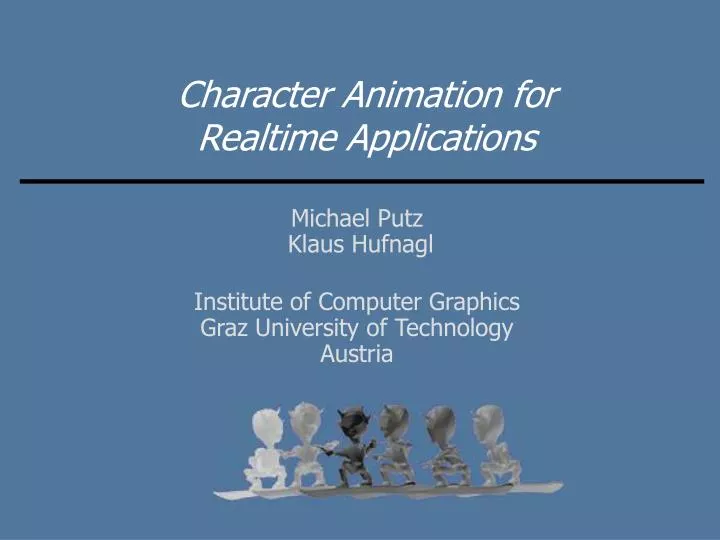 character animation for realtime applications