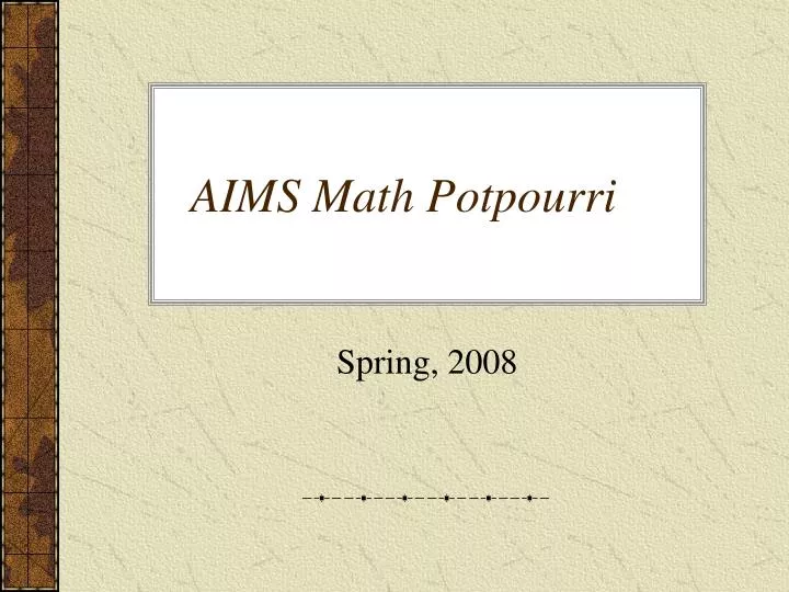aims math potpourri