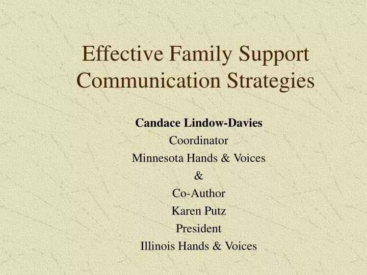 effective family support communication strategies