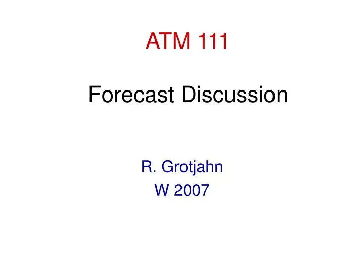atm 111 forecast discussion