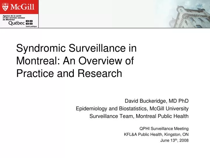 syndromic surveillance in montreal an overview of practice and research