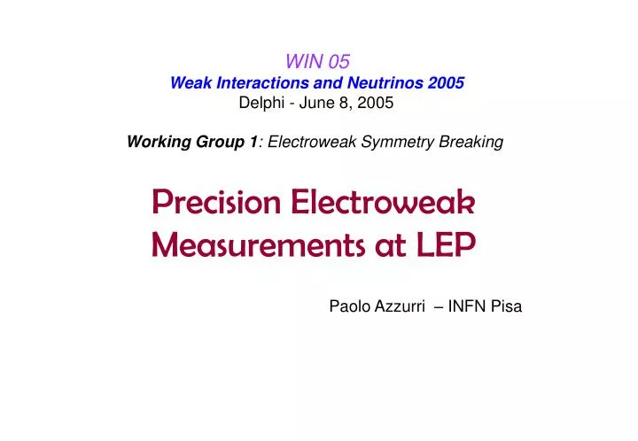 precision electroweak measurements at lep