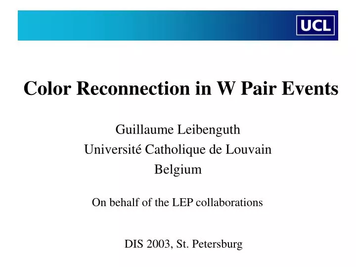 color r econnection in w pair events