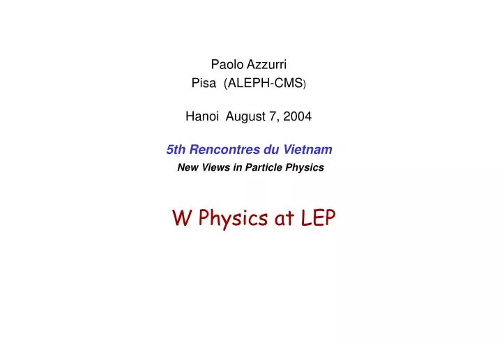 w physics at lep