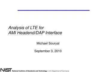 Analysis of LTE for AMI Headend/DAP Interface