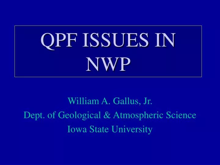 qpf issues in nwp