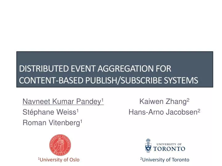 distributed event aggregation for content based publish subscribe systems