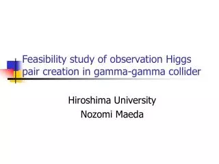 Feasibility study of observation Higgs pair creation in gamma-gamma collider