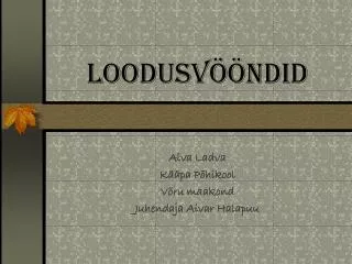 loodusv ndid