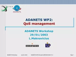 ADANETS WP2: QoS management