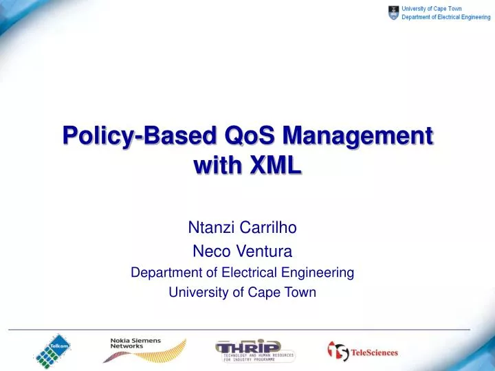 policy based qos management with xml