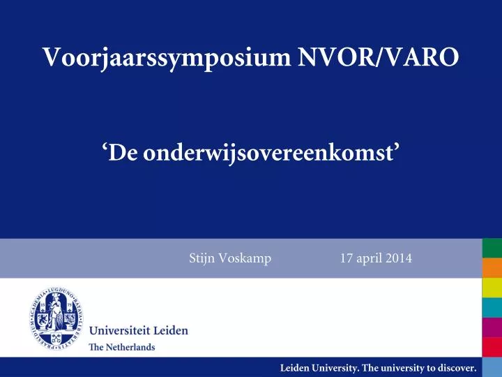 voorjaarssymposium nvor varo de onderwijsovereenkomst