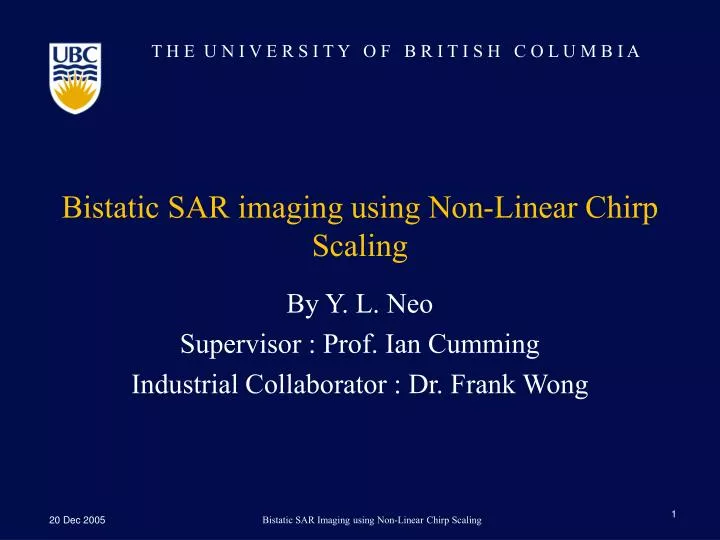 bistatic sar imaging using non linear chirp scaling
