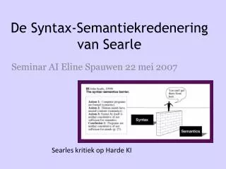 de syntax semantiekredenering van searle