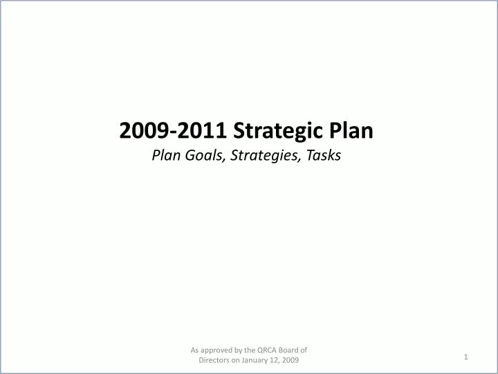 2009 2011 strategic plan plan goals strategies tasks