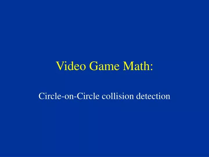 video game math