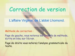correction de version