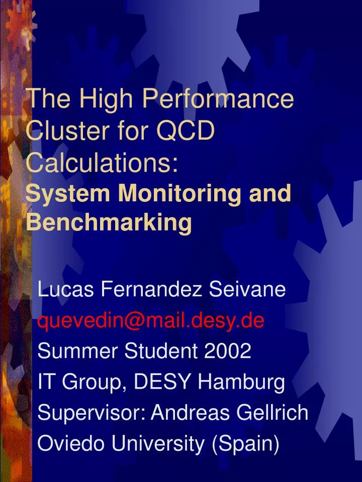 the high performance cluster for qcd calculations system monitoring and benchmarking