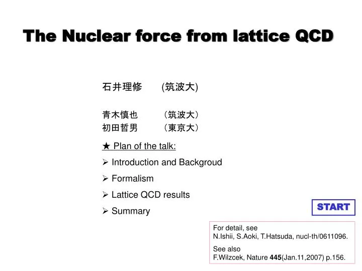 the nuclear force from lattice qcd