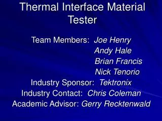 Thermal Interface Material Tester