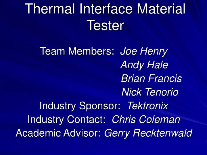 thermal interface material tester