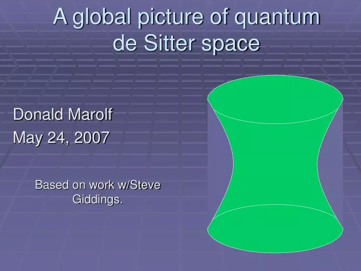 a global picture of quantum de sitter space