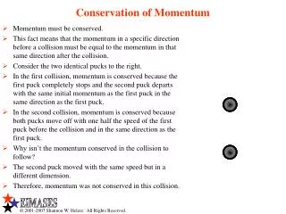 Conservation of Momentum