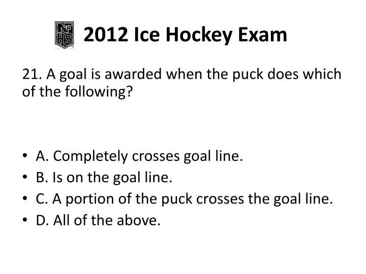 2012 ice hockey exam