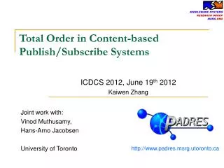 Total Order in Content-based Publish/Subscribe Systems
