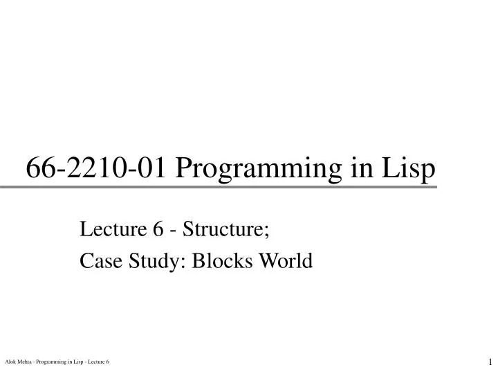 66 2210 01 programming in lisp