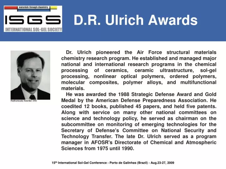 d r ulrich awards