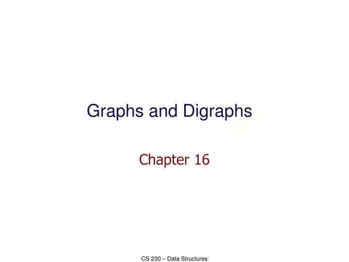 graphs and digraphs