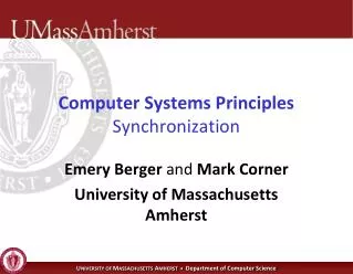 Computer Systems Principles Synchronization