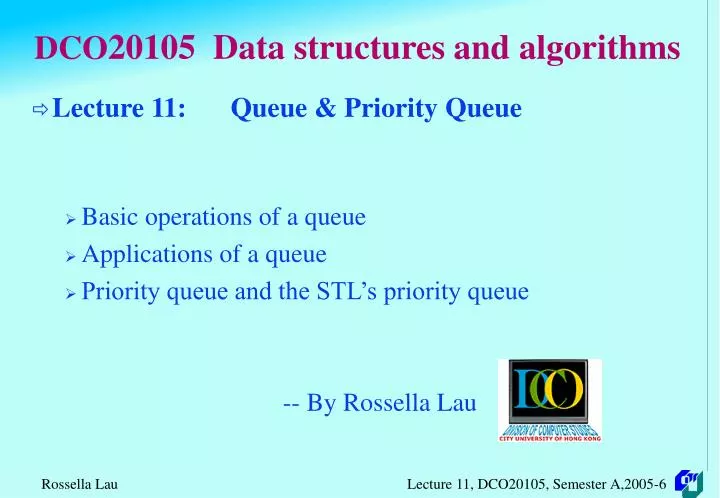 dco 20105 data structures and algorithms