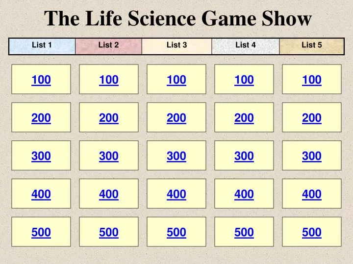 the life science game show